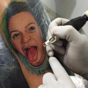 This tattoo really shows the personality of the kid Photo from Ronald Horta on Instagram #RonaldHorta #hyperealism #realistic #colombiantattooers #tatuadorescolombianos #portrait