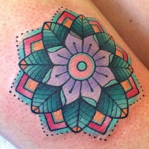 Mandala tattoo by Alex Strangler. #AlexStrangler #mandala #girly #cute #pastel