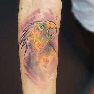 Watercolor Phoenix Tattoo by Russell Van Schaick #phoenix #watercolorphoenix #watercolor #watercolorartist #RussellVanSchaick