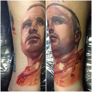 Jesse Pinkman Tattoo by Carlos Rojas #BreakingBad #BreakingBadTattoos #TVTattoos #JessePinkman #JessePinkmanTattoos #CarlosRojas