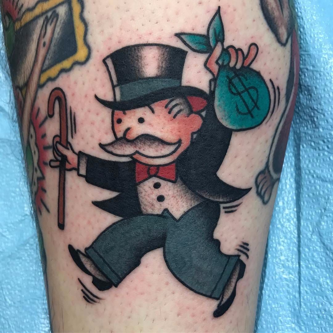 Darkside Tattoo  Progress on the monopoly man monopoly