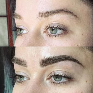 Before and after, Image Source: Shaughnessy Keely #cosmetics #eyebrows #Microblading #consmetictattooing