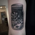 Travel Jar Tattoo by Susanne Konig #jar #jartattoo #jartattoos #creativetattoo #inspiration #inspiringtattoos #SusanneKonig
