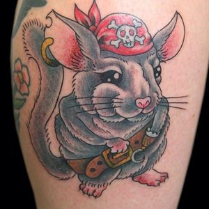 Pirate chinchilla by Moik Tattooer (via IG -- bannedfromthepubs) #moiktattooer