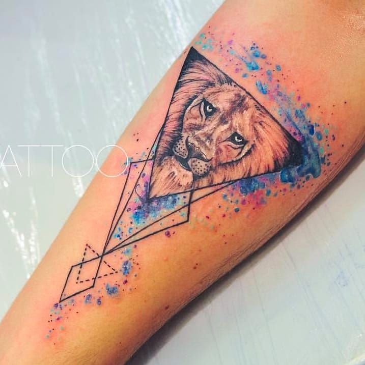 Triangle Lion tattoo by Pablo Ortiz Tattoo  Photo 26630
