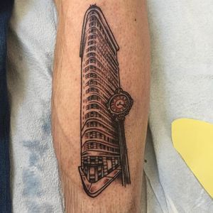 An NYC landmark tattoo by Adam Suerte. #adamsuerte #brooklyntattoo #brooklyn