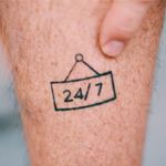 24/7 tattoo on Pierre's leg #3dprint #3dprintingtattoomachine #date #24/7 #linework #tatoué #appropriateaudiences