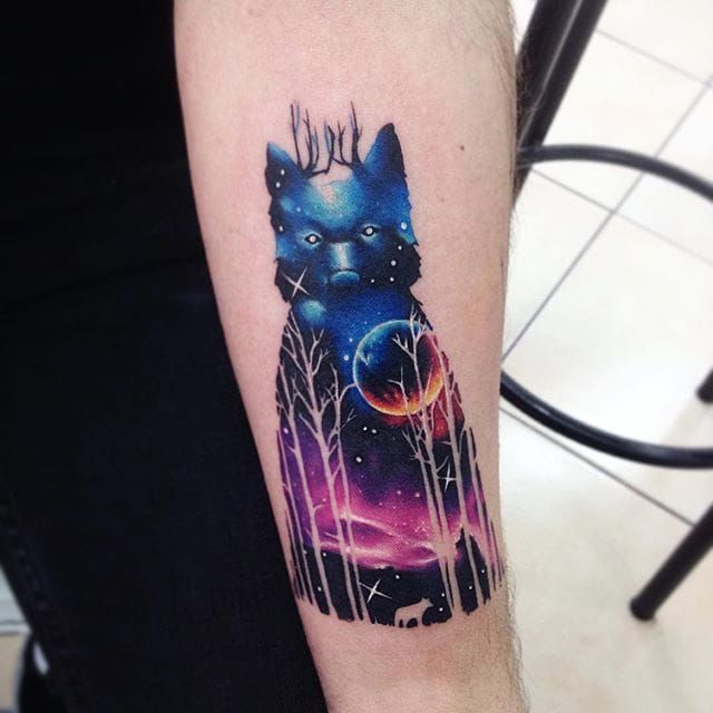 Tattoo uploaded by Claire • By #AdrianBascur #galaxy #space #geometric # triangle #ab • Tattoodo