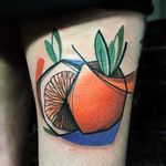 Orange Tattoo by Mike Boyd #abstract #cubism #moderntattooing #MikeBoyd #orange