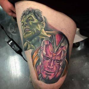 Vision Tattoo by @pochtattoos #Vision #Marvel #Avengers #Comics #pochtattoos