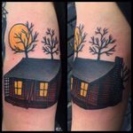 The cabin where it all began tattoo by Danielle Rose #ashwilliams #evildead #demons #gore #cabin #horrortattoo