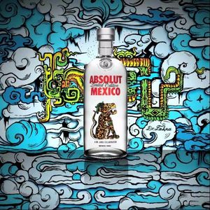 Absolut Mexico, bottle design by Dr. Lakra. #AbsolutVodka #Mexico #DrLakra #TattooArtistCollaboration #Collaboration #Collab