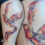 Watercolor Phoenix Tattoo by Hami Iffy-Négyökrű #phoenix #watercolorphoenix #watercolor #watercolorartist #HamiIffyNegyokru