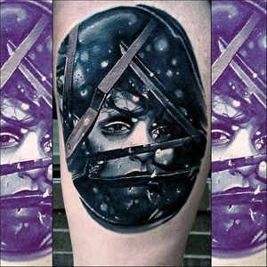 Edward Scissorhands Tattoo by Christopher Bettley #EdwardScissorhands #Portrait #PortraitTattoos #ColorPortraits #PortraitRealism #ChristopherBettley