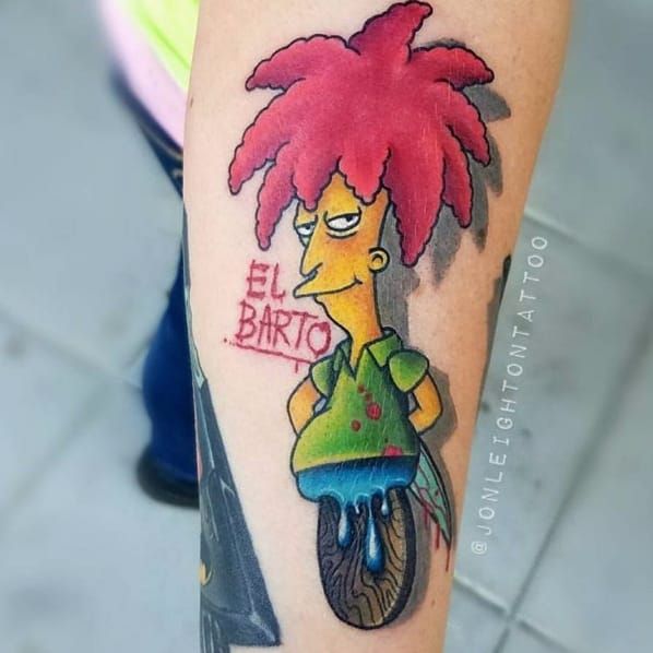 Acquired this Sideshow Bob from my apprentice friend for free on Tuesday A  Great Job by Richard from New Order Tattoos in Edenbridge UK  rtattoos