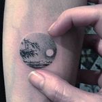 Calming ocean scenery tattoo by Eva #Miniature #mini #scenery #eva #ocean