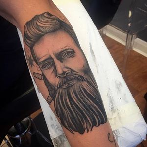 Ned Kelly Tattoo by Chris Copping #NedKelly #NedKellyTattoo #OutlawTattoo #FolkloreTattoos #AustralianTattoos #ChrisCopping