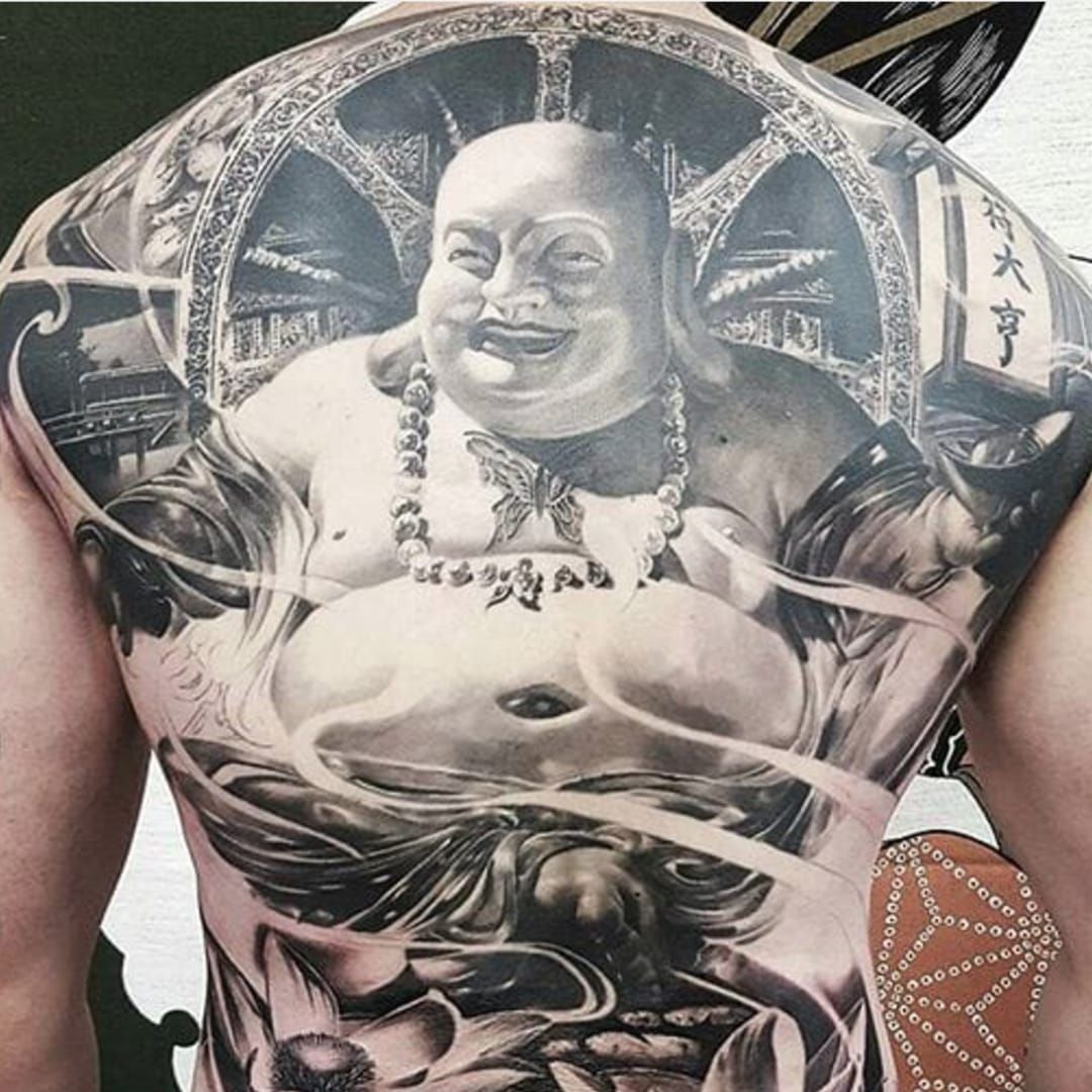 Buddha back tattoo Buddha and the Devil | Buddha universe- Univers Bouddha