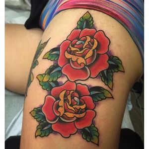 Rose Tattoo by Mario Desa #Rose #RoseTattoos #RedRose #TraditionalRose #OldSchoolRose #Roses #MarioDesa