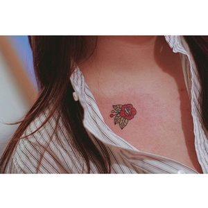 Rose tattoo by Seoeon. #Seoeon #southkorean #korea #korean #subtle #micro #rose