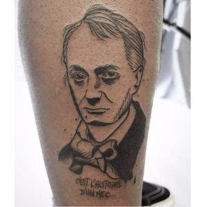 Baudelaire tattoo by Kim Tran #KimTran #illustrative #graphic #blackwork #portrait #surrealistic #baudelaire