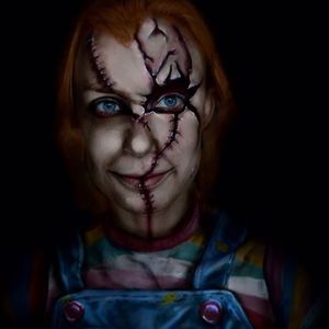 Chucky by Emily Anderson (via IG-likecharity) #makeupartist #mua #bodypaint #halloween #creepy #Chucky #doll #EmilyAnderson