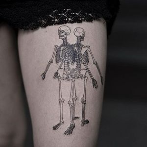 Remains by Oozy Tattoo (via IG-oozy_tattoo) #death #macabre #dotwork #illustrative #fineline #OozyTattoo