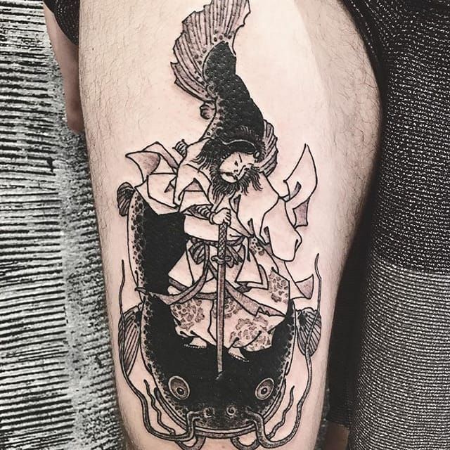 Tattoo uploaded by Robert Davies • Catfish Tattoo by Ganji #catfish  #japanese #darkjapanese #blackwork #japaneseblackwork #threetides #Ganji  #GanjiBang • Tattoodo