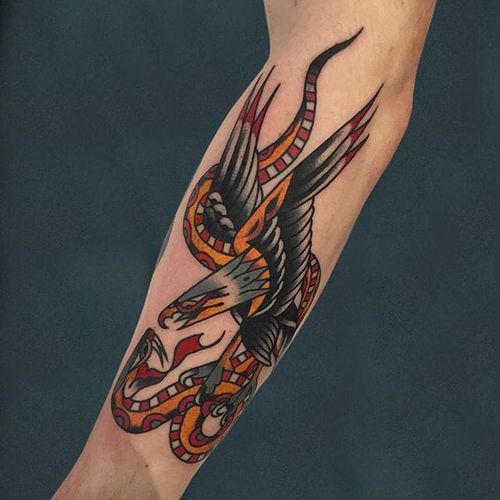 Eagle Tattoo by Luke Jinks #eagle #eagletattoo #traditional #traditionaltattoo #traditionaltattoos #traditionalartist #LukeJinks