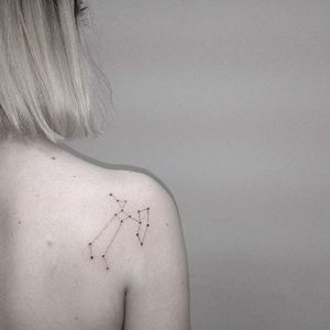 Constellation tattoo by Julia Shpadyreva. #JuliaShpadyreva #blackwork #fineline #constellation #stars