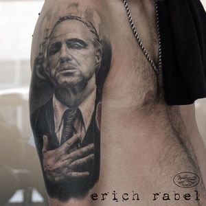 Vito Corelone Tattoo by Erich Rabel #Godfather #VitoCorleone #gangster #gangsters #portrait #ErichRabel
