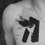 Blackwork chest tattoo. #NastasjaBarashkova #abstract #contemporaryart #blackwork