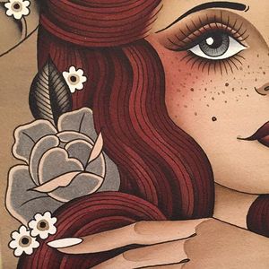 Red Hedy via instagram olivia_olivier #woman #freckles #flowers #redhead #flashart #oliviaolivier