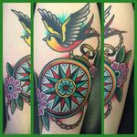 Compass Tattoo by Chris Harris #compass #compasstattoo #compassdesigns #traditionalcompass #traditionalcompasstattoo #oldschool #oldschooltattoo #oldschoolcompass #ChrisHarris