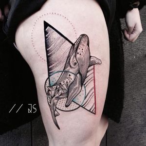 Whale tattoo by Jessica Svartvit #geometric #whale #JessicaSvartvit