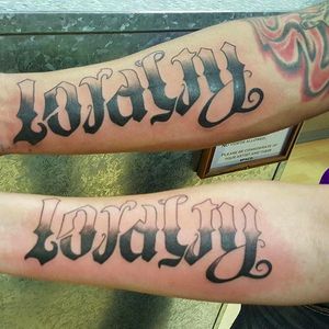 Loyalty/Respect ambigram tattoos (via IG -- mglatattoo) #ambigram #loyality #respect