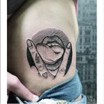 Sexy tattoo by Serena Caponera #SerenaCaponera #illustrative #blackwork #sketch #graphic #mouth