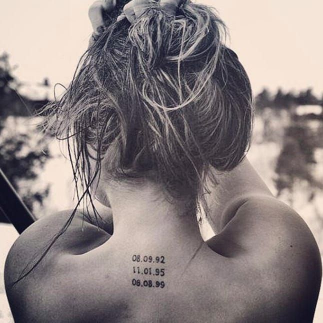 Roman numerals wedding date tattoo on spine Celebrating 10 years    Tattoos Wedding date tattoos Date tattoos