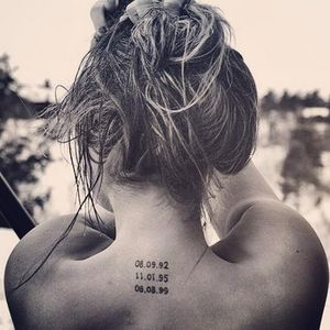 Date tattoos, artist unknown, by IG-inked_up_tattoos #datettattoos #tinytattoos #smalltattoos
