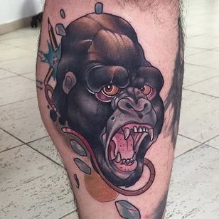 Tatuaje de gorila por Oash Rodriguez