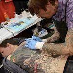 Tattoo Artist James Cumberland at work on a huge, awesome back piece. (via IG—jamescumberland) #JamesCumberland #Animals #TattooArtist #Artist