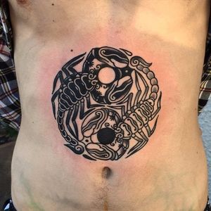 Scorpion tattoo by Will Geary #traditional #traditionaltattoo #blackwork #blackworktattoo #boldtattoos #blackworkscorpiontattoo #scorpiontattoo #scorpion #WillGeary