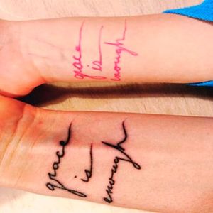 "Grace is enough" Photo from Pinterest #sister #family #bestfriend #matchingtattoos #siblingtattoo #quote