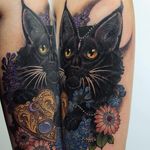 Witchy ouija cat tattoo by Georgina Liliane #GeorginaLiliane #cat #kitten #kitty #ouija #witchy