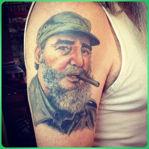 Castro portrait by Alberto Mario Anconetani (via IG -- lion_flowers_tattoo) #AlbertoMarioAnconetani #castro #communism