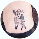Blackwork deer tattoo by Morgan Alynn. #blackwork #linework #dotwork #MorganAlynn #deer