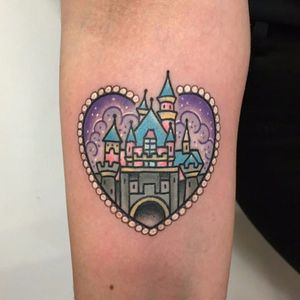 Disneyland tattoo by Nat G. #disney #disneyland #castle #waltdisney #NatG