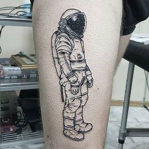 Astronaut tattoo by Mr. Heggie. #MrHeggie #astronaut #space