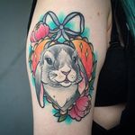 Bunny tattoo by Isobel Stevenson. #bunny #rabbit #cute #bunnytattoo #IsobelStevenson