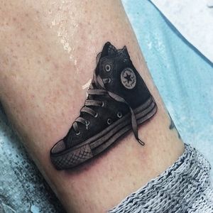 Tattoo uploaded by Ross Howerton • An OG Chuck Taylor All Star by Dan Smith  (IG— dansmithism). #Converse #ChuckTaylors #DanSmith #kicks #sneakerheads •  Tattoodo